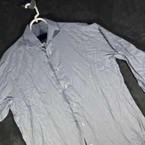 David Donahue Dress Shirt Micro Print Button Down Long Sleeve Size 15.5‎